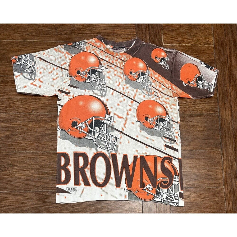 Vintage 1995 Cleveland Browns Magic Johnson T'S AOP Mens Shirt Size Small